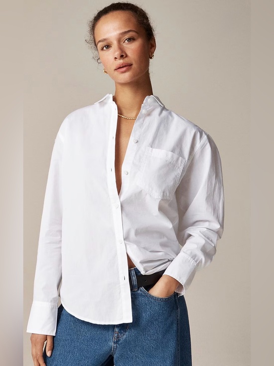 J. Crew Tops - 😎 J. Crew white cotton poplin garçon shirt. Size XS. NWT.